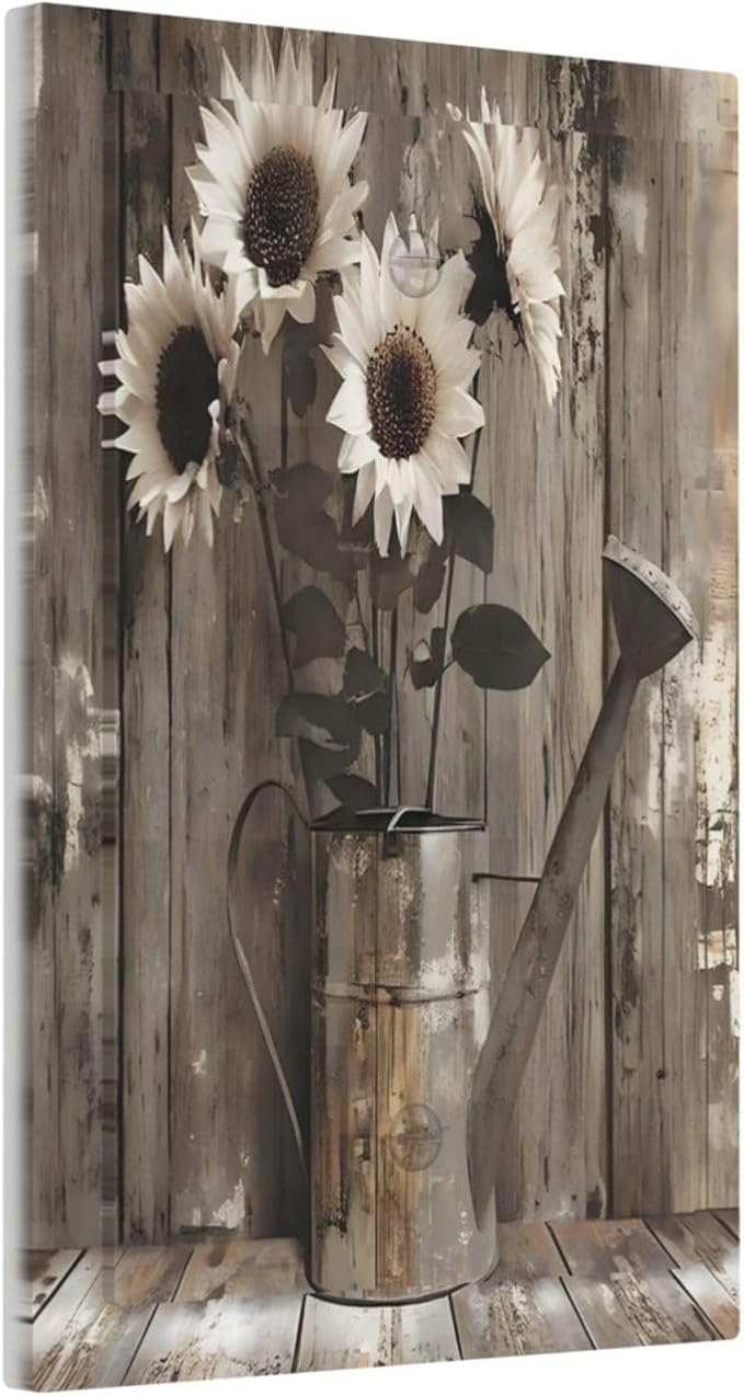Rustic Floral Country Sunflower Daisy Old Wooden Boards Light Switch Cover Plate 1 Gang No Device Blank Electrical Wall Plates Faceplate Decorative Switch Plate Covers for Farmhouse Home Decor