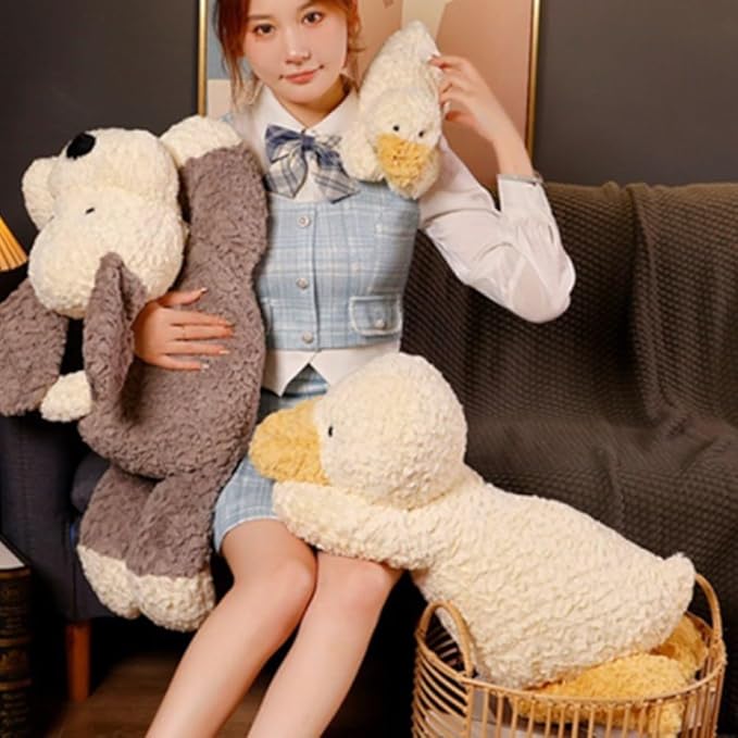 OUKEYI 13.7" /35cm Duck Stuffed Animals Toys, Soft White Duck Plush Pillows Hugging Squishy Duck Plushie Toys Gifts for Kids Christmas Valentine's Day