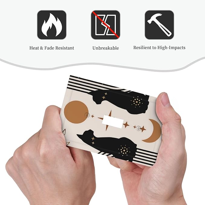 Cute Mid Century Abstract Black Boho Moon Cat Single Toggle Light Switch Plates Outlet Covers Decorative Electrical Wall Plate Receptacle Switchplate Decorate Plug Cover Living Room Bathroom Decorate