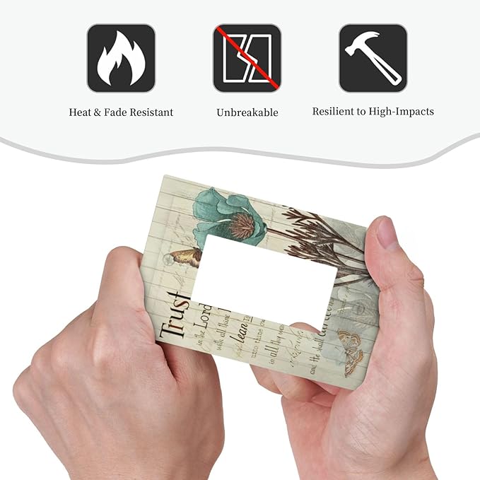 Rustic Elegant Teal Tulip Bible Inspirational Quote Decorative Outlet Covers 1 Gang Single Rocker Light Switch Cover Plate Wall Plates GFCI Faceplate for Farmhouse Bedroom Decor