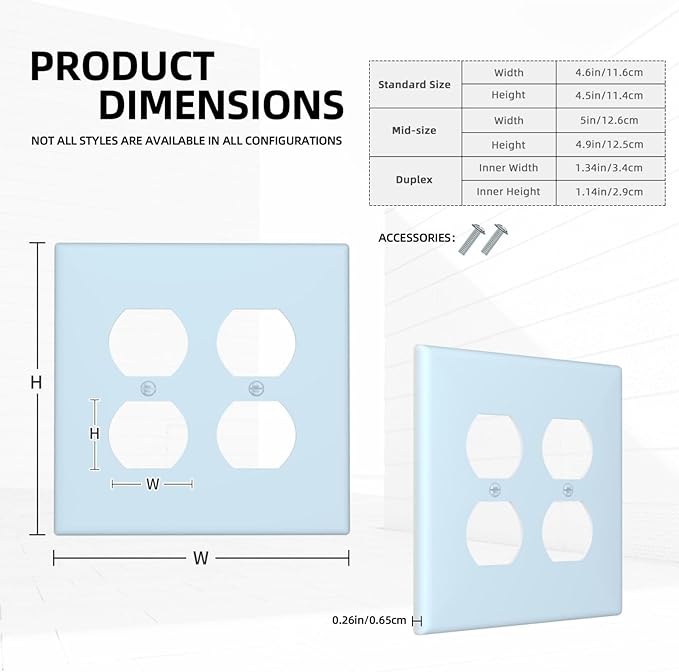 Aqua/Teal 2 Gang Double Duplex Receptacle Combo Outlet Light Switch Cover Wall Plate Electrical Faceplate Decorative Dual Device Switchplate