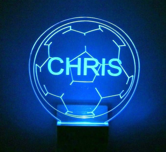 Night Light Multi Color Personalized LED Plug-in, Ultra-Slim Touch Night Light Smart Dusk to Dawn Sensor, Kids Children's Bedroom Kitchen Bathroom Hallway Play Room Variations (Soccer Ball)