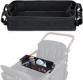 Stroller Snack Tray Compatible with Wonderfold Wagon - Upgraded with Extra Thick Base, Waterproof Faux Leather Sides & Side Mesh Pockets for Added Durability (W4 Series Thickened)