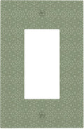 Sage Green Textured Single Rocker Switch Cover - 1-Gang Standard US Size Minimalist Botanical Weave Light Switch Covers, Modern Farmhouse Linen Texture for Neutral Decor