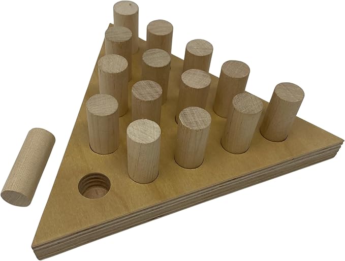 Tricky Triangle, Jumbo-Sized Version of Popular Triangle Peg Game for Blind Kids or Adults, Accessible Brain Teaser Puzzle, Solve by Touch, Multi-Sensory Montessori Toy