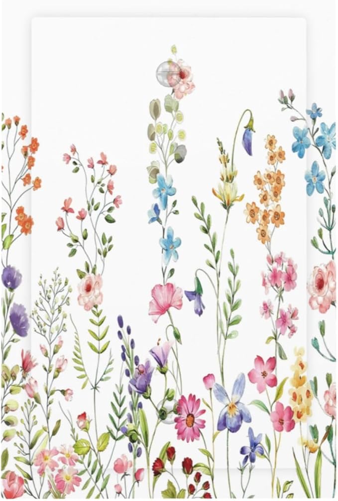 Boho Watercolor Wildflowers Floral Plants Flower Light Switch Cover Plate 1 Gang No Device Blank Electrical Wall Plates Faceplate Decorative Switch Plate Covers for Bedroom Living Room Decor