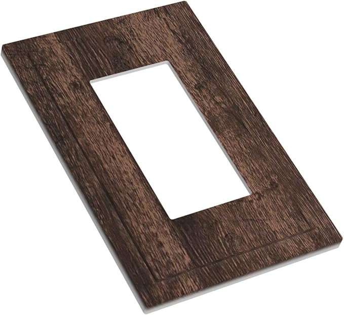 Outlet Covers Rustic Brown Wood Plank Retro Wooden Board 1 Gang Single Rocker Light Switch Cover Decorative GFCI Wallplates Socket Cover Electrical Switch Plate Covers for Farmhouse Home