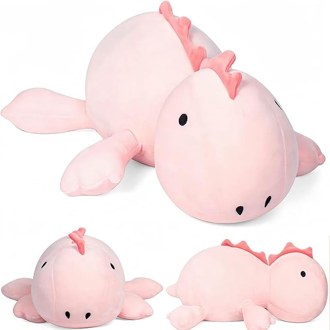 JOD® Weighted Dinosaur Stuffed Animals, Dinosaur Weighted 5 lbs, 26" Large Weighted Plush Animal, Cute Plush Toy Pillow, Soft Dino Plushie Gifts for Adults, Boys & Girls (66 CM Pink)