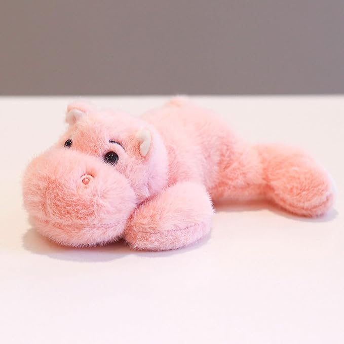 PEACH CAT Hippo Stuffed Animal Cute Hippopotamus Plushies Small Plush Toys Gifts for Kids Pink
