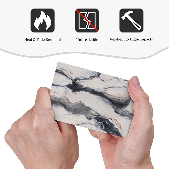 Abstract Marble Textured Modern Luxury Print Light Switch Cover Plate 1 Gang No Device Blank Electrical Wall Plates Faceplate Decorative Switch Plate Covers for Bathroom Kitchen Decor