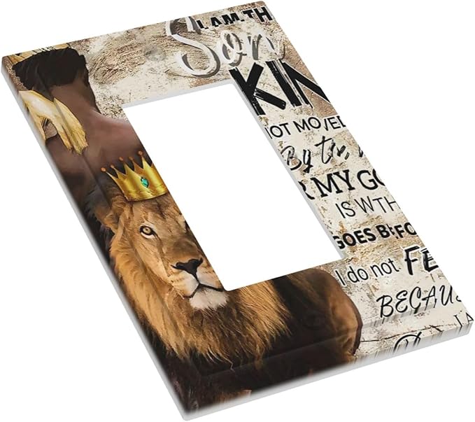 Quotes African Man Afro Lion 1 Gang Rocker/Decora Outlet Light Switch Wall Plate Cover Faceplate Decorative Switchplate Kitchen Home Bedroom Decorate