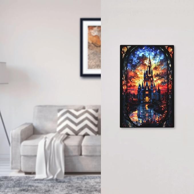 Medieval Fantasy Castle Magic Academy Light Switch Cover Plate 1 Gang No Device Blank Electrical Wall Plates Faceplate Decorative Switch Plate Covers for Kids Room Bedroom Decor