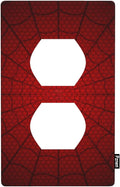 Red Spider Web 1-Gang Duplex Wall Plate Hero Theme Cartoon Outlet Covers Standard Size Plug Cover 4.50" x 2.76" for Men Cave Teen Boys Room