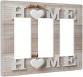Farm Country Sweet Home Wood Print Triple Decorator/GFCI Outlet Light Switch Cover 3 Gang Rocker Wallplate Family Sign Wooden Letter Decor Decorative Electrical Faceplate Switchplate Dimmer Screwless