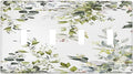 Eucalyptus Sage Green Leaf Plant Floral Light Switch Covers Quad Toggle Electrical Faceplate 4 Gang Wall Plate Decorative Switch Plates for Bedroom Living Room Decor