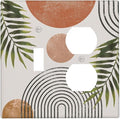 Beautiful Boho Mid Century Large Archs Sun Leaves Plants Wallplates 1 Toggle 1 Duplex Switch Plate Electrical GFCI Faceplate Decorative Light Switch Covers for Bedroom Living Room Decor