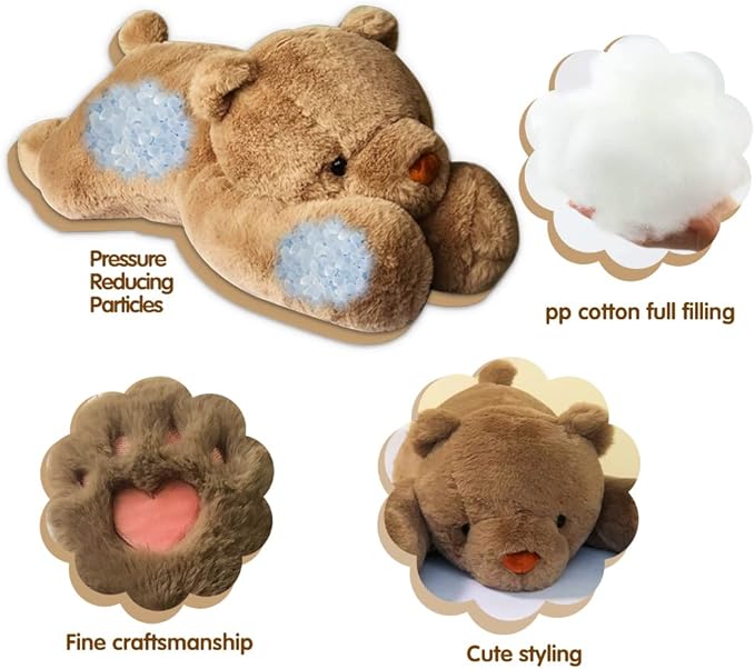 FoxVilla 4lbs Bear Weighted Stuffed Animals, 24 inch Weighted Plush Stuffed Animals for Adults, Cute Soft Weighted Plush Throw Animal Pillow Toy, Birthday Gifts for Adults Kids