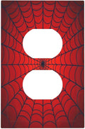 Red Spider Web Black Line Simplicity Outlet Covers 1 Gang Duplex Light Switch Cover Decorative Switch Plates Electrical Receptacle Faceplate Wall Plate For Kids Room Home Decor