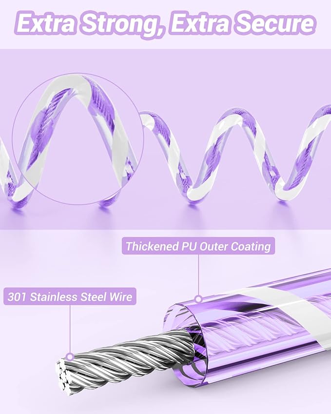 Dr.meter Kids Leash for Toddler, Reflective Anti Lost Wrist Link with Key & Lock, 8.2ft Safety Wristband Child Walking Harness for Supermarket Mall Airport Amusement Park Zoo Travel, Purple