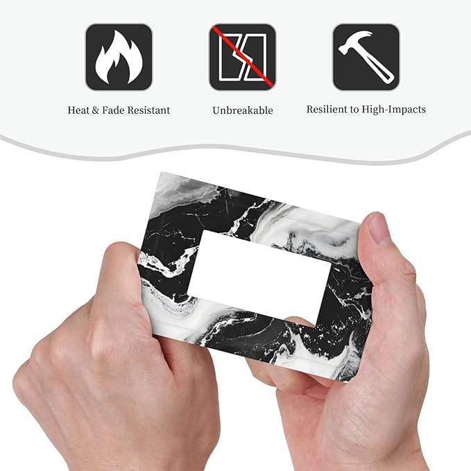 Ink Painting Marble Black White Abstract Luxurious Print Decorative Outlet Covers 1 Gang Single Rocker Light Switch Cover Plate Wall Plates GFCI Faceplate for Kitchen Office Decor