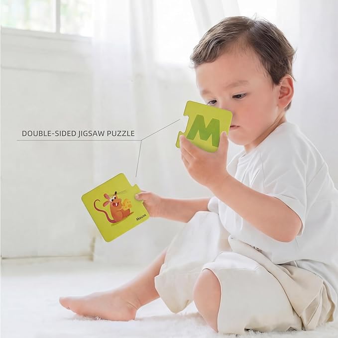 Toi 6 Packs Large Piece Toddler Jigsaw Puzzles for Kids Aged 1.5+, Alphabet Puzzle Floor Puzzles for Beginner, Preschool Learning Game for Boys Girls, Alphabet Matching