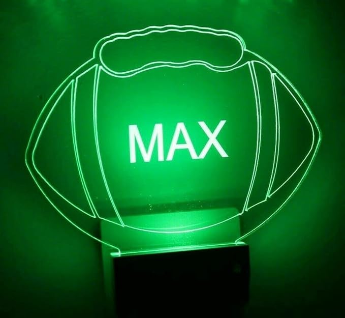 MIRROR MANIA Night Light Multi Color Personalized LED Plug-in, Ultra-Slim Touch Night Light Smart Dusk to Dawn Sensor, Kids Children's Bedroom Kitchen Bathroom Hallway Play Room Variations (Football)
