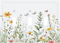 Light Switch Cover Plate Rustic Colorful Floral Butterfly Watercolor Flowers 3 Gang Triple Toggle Decorative Switch Plates Wall Plates Electrical Switchplate Faceplate for Bathroom Bedroom