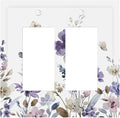 Purple Watercolor Flower Floral Butterfly Decorative Outlet Covers 2 Gang Double GFCI Rocker Electrical Wall Panels Light Switch Cover Plate for Bedroom Living Room Decor