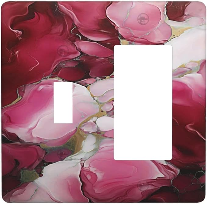 Decorative Outlet Covers Abstract Luxury Red Gold Marble Textures 2 Gang 1 Gang Wall Plate Cover Single Toggle Rocker Combination Light Switch Cover Plate Jumbo Switch Cover Plate