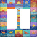 Sunrise Double Rocker Wall Plate Decorative 2 Gang Light Switch Covers Electrical Switchplate Home Decorate Faceplat for Bathroom Bedroom Kitchen Room 4.5 x 4.5 Inch