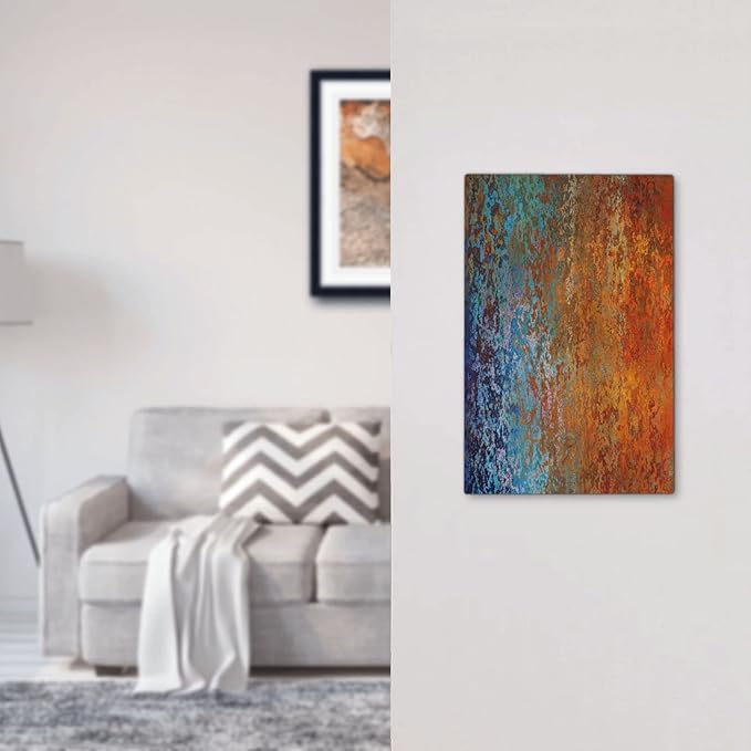 Red/Celestial Blue Rust Colorful Metal Rusty Light Switch Cover Single Blank Wall Plates Decorative No Device Faceplate for Bathroom Bedroom Home Decorate