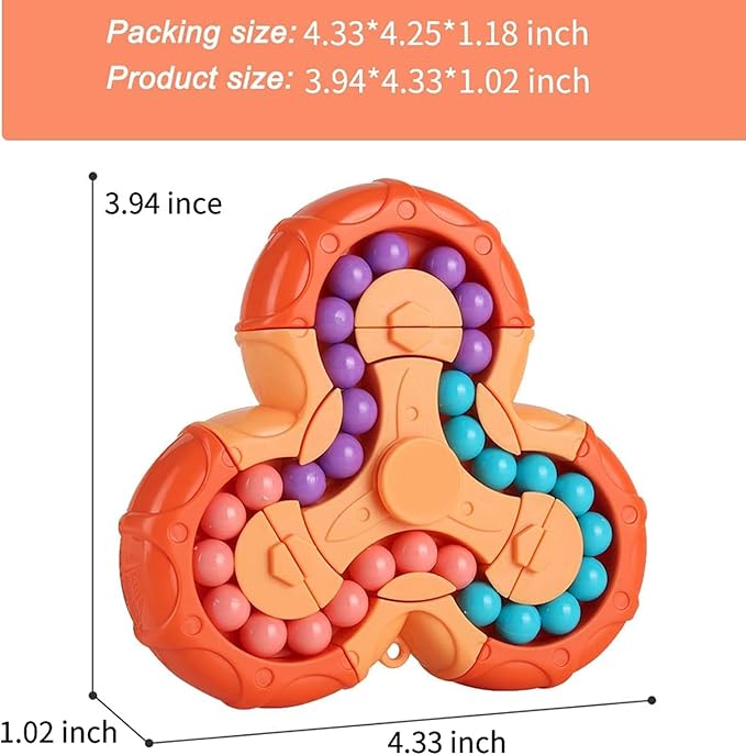 YUDANSI Magic Bean Puzzle Toy, Rotating Magic Bean & Fidget Cube 2-in-1, Rotating Magical Cube Fidgets Gift for Kids Boys Girls Age 3+, 5-7, 8-12, Brain Teaser Fingertip Toys for Teens Adults