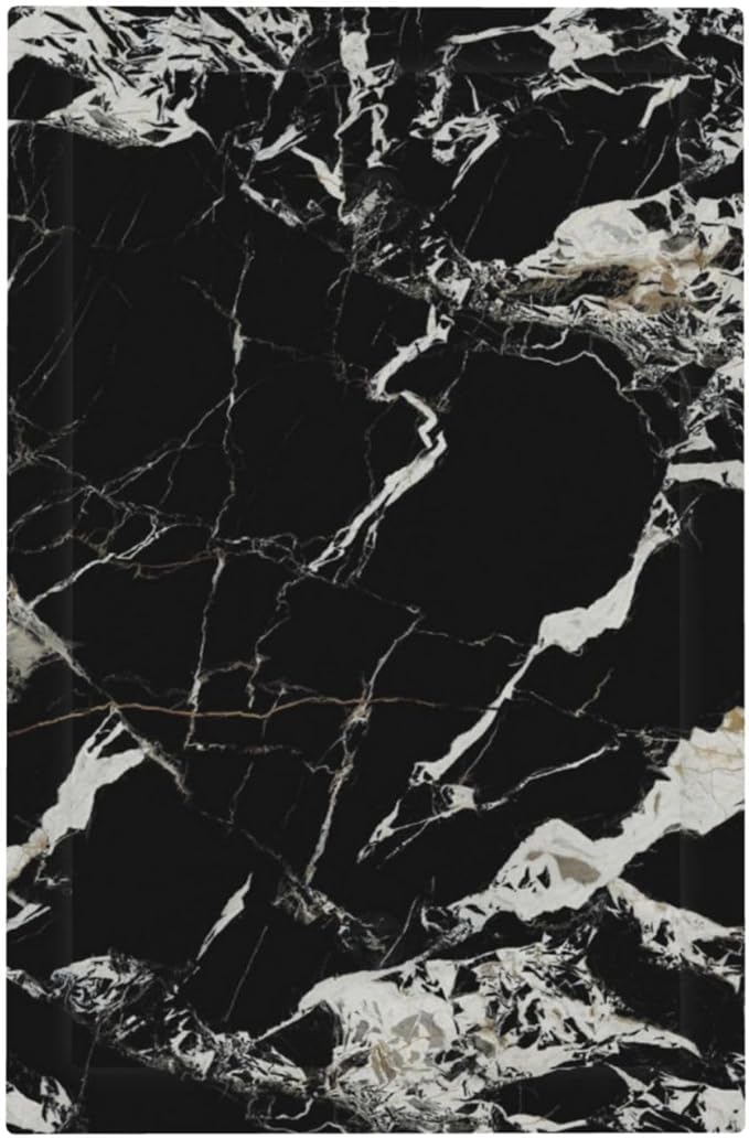 Black Marble Patterns Low Key Luxurious Light Switch Cover Plate 1 Gang No Device Blank Electrical Wall Plates Faceplate Decorative Switch Plate Covers for Bathroom Kitchen Decor