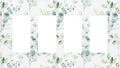 Green Eucalyptus Leaf 4 Gang Quad Rocker/GFCI/Decorator Light Switch Cover Plate Decorative Electric Faceplate Decorative Switchplate Screwless