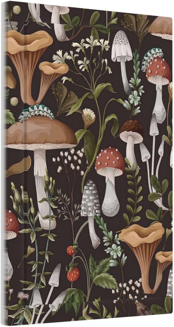 Vintage Boho Hippie Plant Mushroom 1 Gang No Device Wall Plate Decorative Blank Light Switch Cover Switchplate Electrical Faceplate for Bathroom Home Bedroom Art Decor