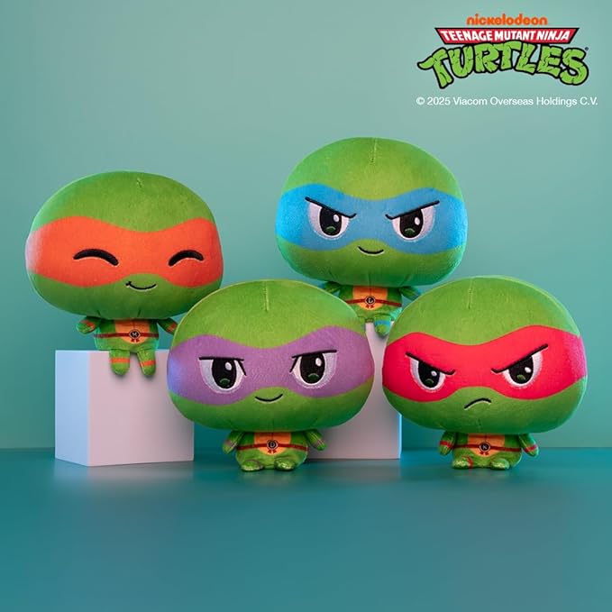 TeeTurtle Cloudheads Donatello Plush - 5-Inch Official Teenage Mutant Ninja Turtles Stuffed Animal with Embroidered Details - Soft Cuddly Plush Toys for Kids, Teens, and Adults