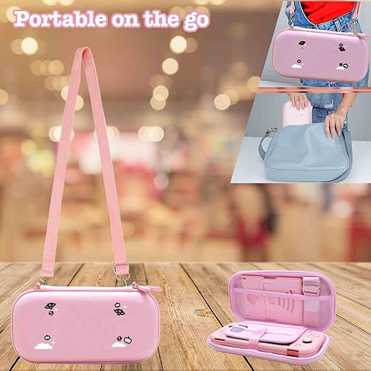 GUTIAL Accessories Bundle for Nintendo Switch Lite - Cute Kawaii NS Lite Accessories kit for Grils Boys Kids with Carrying Case, Cartoon Cover Case, Screen Protector, Stand