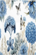 Blue Floral Hydrangea Floral Butterfly Flower Plant Decorative Light Switch Cover 1 Gang Single Toggle Device Electrical Faceplate Switchplates Decorator Outlet Wall Plate for Bedroom Living Room