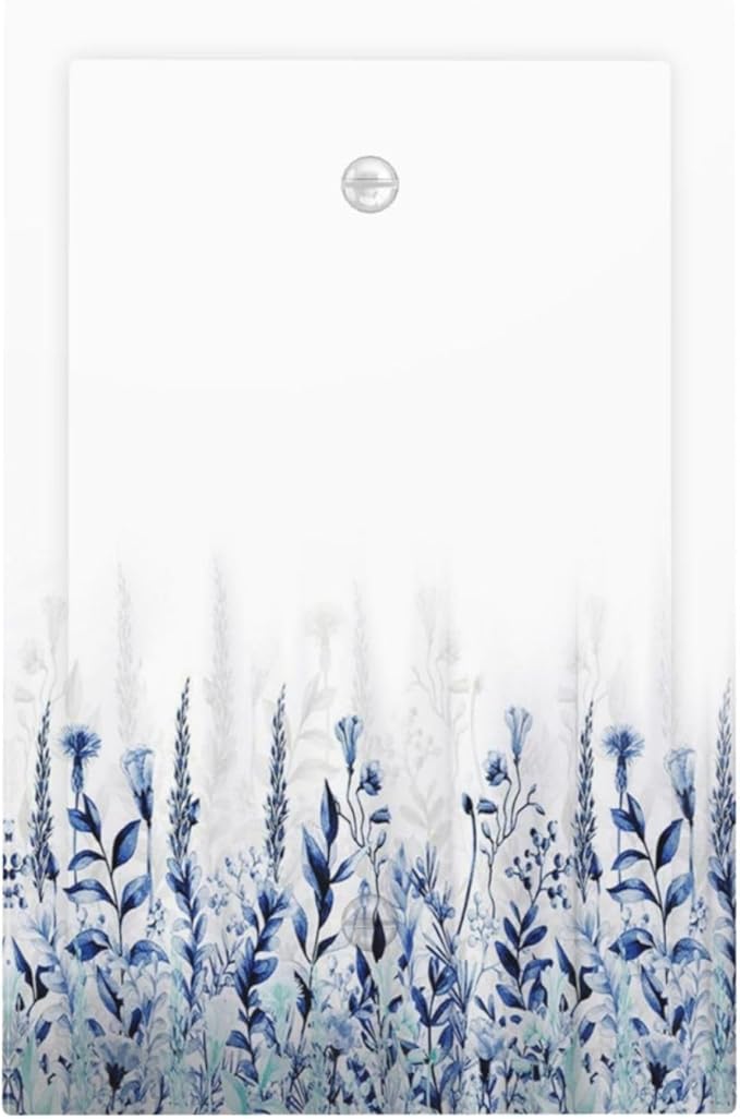 Decorative Light Switch Cover Plate Rustic Blue Plants Wildflowers Boho Leaves Unique 1 Gang No Device Switch Plate Covers Blank Wall Plate Cover Switchplate Electrical Faceplate