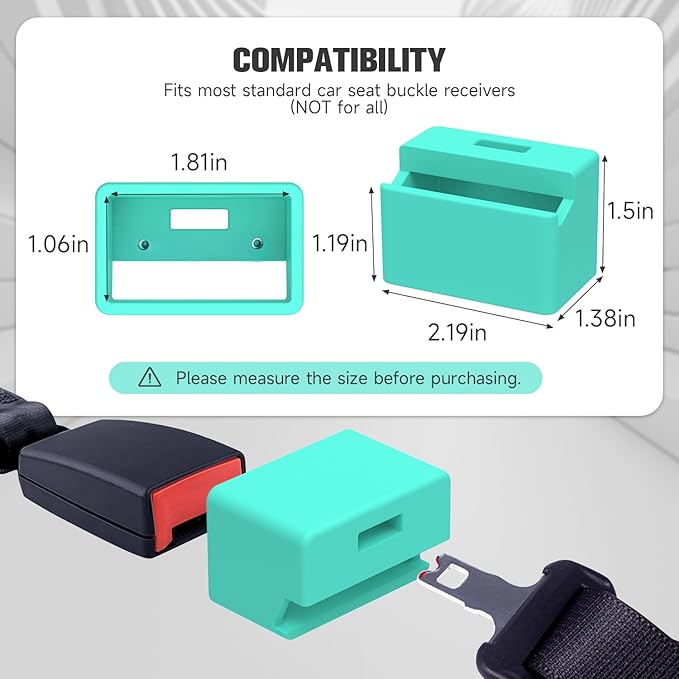 Morlike Silicone Seatbelt Secure Buckle Safety Cover Lock | Keep Children Safe in Car Seat and Prevent Kids from Accidentally Unbuckling | Buckle Guard Fits Almost Vehicles (Blue)