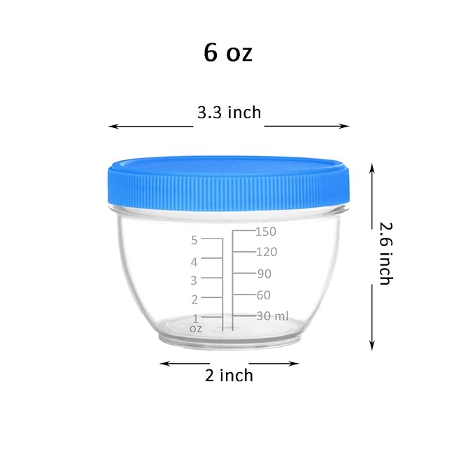 Youngever 18 Sets Baby Food Storage, 6 Ounce Baby Food Containers with Lids and Labels, 9 Coastal Colors