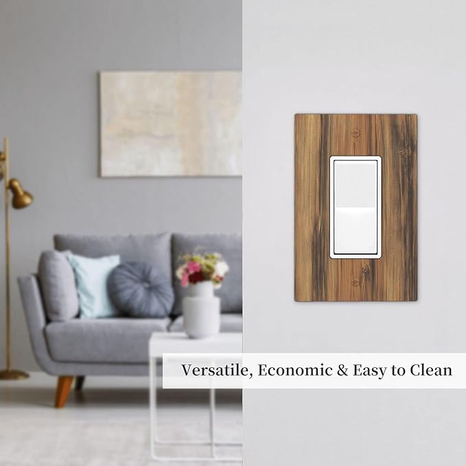 Decorative Outlet Covers Vintage Rustic Country Brown Wood 1 Gang Single Rocker Light Switch Cover Plate Wall Plates Gfci Faceplate For Farmhouse Cabin Decor