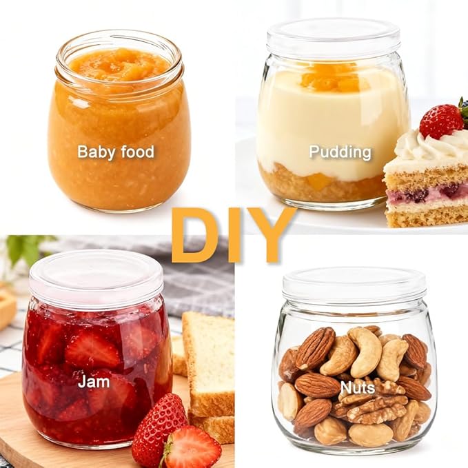 Baby Food Storage Containers,12 Pack Baby Food Containers with Lids,6 oz Glass Baby Food Jars,Small Snack Containers for Toddlers,Thickened Baby Food Storage Containers for Infant and Baby