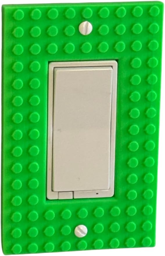 Brick Wall Plate, Rocker Toggle Light Switch Cover for Kids Bedroom, Game Room, 1-Gang (Light Green)