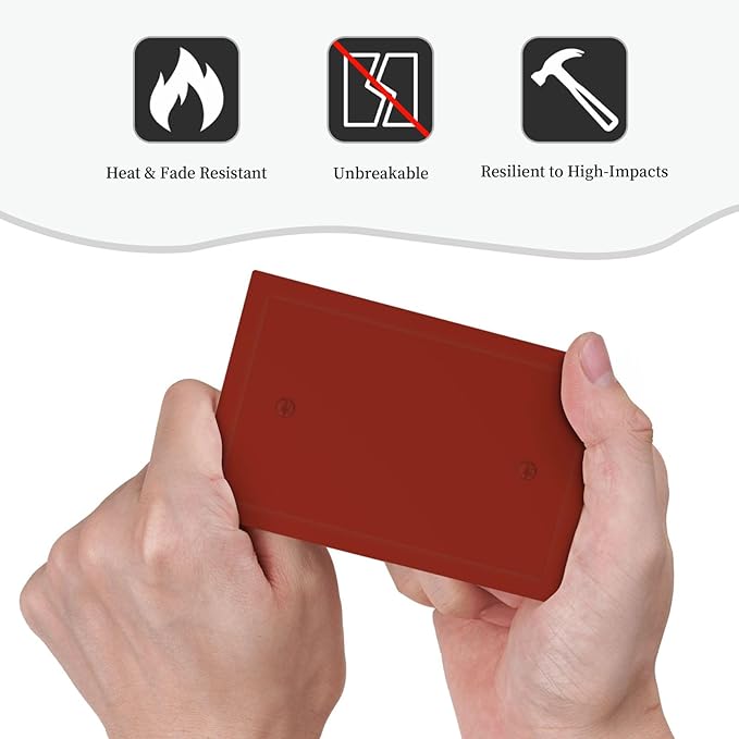 Red Decorative 1 Gang Blank Wall Plate, One Gang Wine/Brown Red No Device Light Switch Cover Electric Unused Switch Face Wallplate Covers