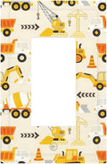 Decorative Outlet Covers Construction Vehicle Yellow Trucks Diggers 1 Gang Rocker Light Switch Cover Plate Single Wall Plates for Electrical Switch Plate Covers Faceplate for Home Decor