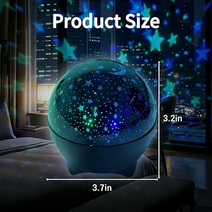 MAXROCK Star & Moon Projector, Galaxy Projector, Bedroom Decoration, Party, Star and Moon Night Light, Children's Gift, Christmas Gift