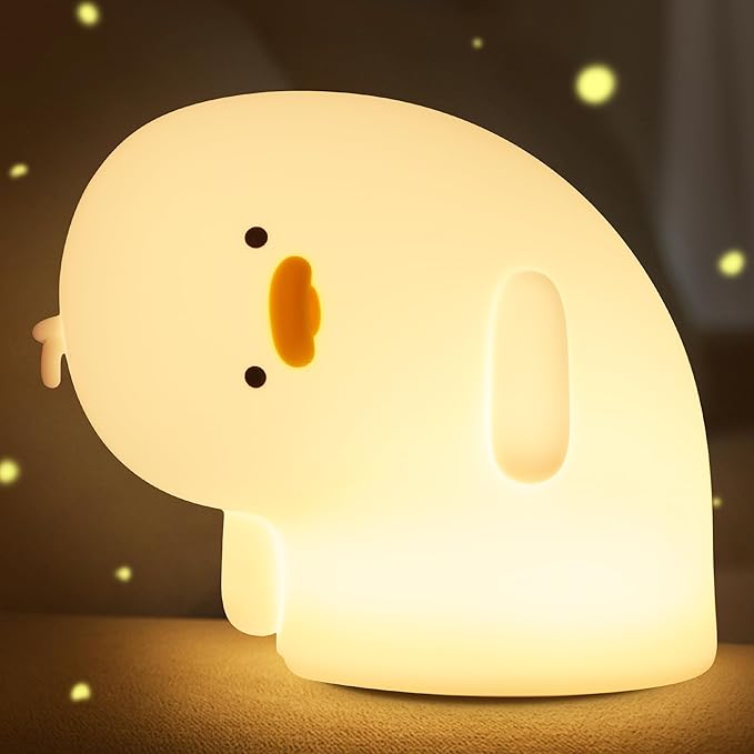Attivolife Duck Night Light, Silicone Why Duck Lamp, Silica Gel Nursery Bedside Lamp with Dimmable Rechargeable, Best Decor for Bedroom Living Room Study, Creative Gift Idea for Baby Kids Friends