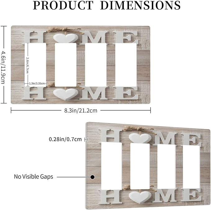 Farm Country Love Home Wood Print 4 Gang Quad Rocker Light Switch Cover Decorative Quadruple Device GFCI/Decorator Wall Plate Electric Faceplate Screwless
