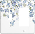 Hydrangea Blue Flowers Watercolor Floral Outlet Covers 1 Toggle 1 Rocker Combination Decorative Wall Plate Electrical Switch Plates Light Switch Cover Plate for Bed Room Living Room Decor